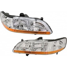 For Honda Accord Headlight Assembly 2001 2002 Pair Passenger And Driver Side