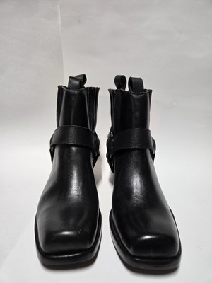 GIORGIO BRUTINI Mens Black Leather Ankle Cowboy Boots Size 