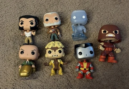 X-Men Funko Pop Loose Lot of 7 Professor X, Juggernaut, Logan, Iceman, Colossus