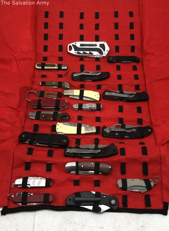 Black Knives Storage Carrying Case Collection Of Holds 20 Pockets