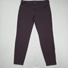 Liverpool Womens 14 32 Plum Skinny Pants Stretch Comfort Pull On Slim Minimalist