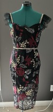 Lulus Women's Sleeveless Dress Embroidered Black & Rose Size Medium NWT