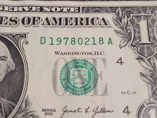 February 18th 1978! Fancy Birthday Anniversary Serial Number One Dollar Bill! 