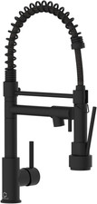Sleek Black Pull Down Kitchen Faucet with Dual Spray - Stainless Steel Design