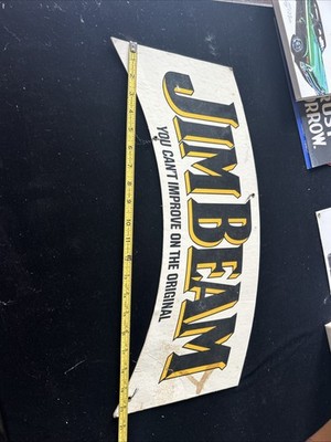 Vintage Jim Beam 2 Sided Cardboard Sign Pub Advertising 20  X 8 
