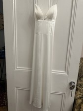 Maxi abito bianco con spalline taglia S - abito slip scollo a V senza schiena - estate/vacanze