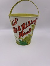 Vintage Ohio Art Metal Lil' Red Riding Hood Sand Pail RUSTED INSIDE