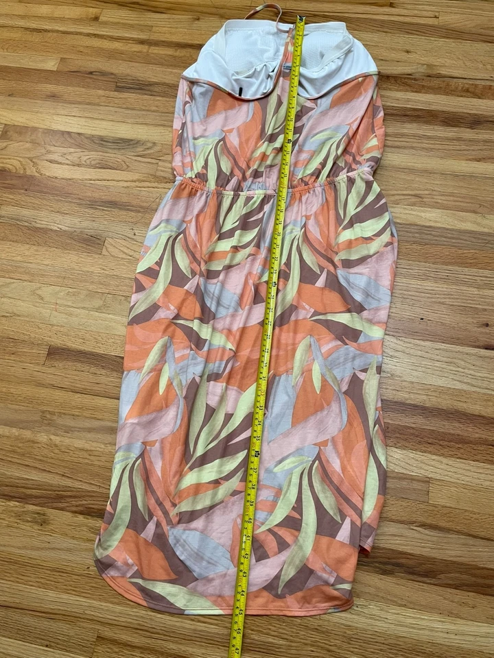 PrAna Women's XL Orange Dress Polyester Tropical Racerback Tank Summer Cocktail - Image 4 of 4