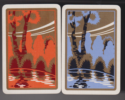Playing Swap Cards  GENUINE 2 only single  DECO WATER SCENE   SILVER GOLD DETAIL