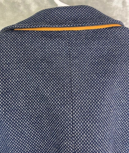 Civil Society Mens Blazer Medium Navy Blue Textured Paisley Sport Coat Jacket image 5