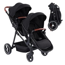 Double Stroller for Infant  Toddler, Reversible Tandem Stroller, One-Hand Fold