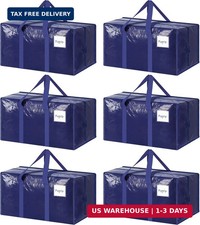 6 Pack Extra Heavy Duty Large Moving Bags with Strong Zipper  Comfortable Hand