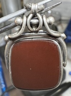 Antique Victorian Sterling Silver Carnelian Watch Fob English Hallmarks C286