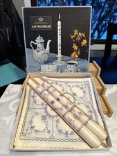 Vintage Asp-Holmblad Candles & 2 Napkins Royal Danish Court Denmark
