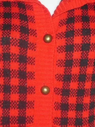 NEW RETRO RED VINTAGE CHECKER HOODIE SWEATER URBAN KAWAII EMO ROCKABILLY DELIA L - Picture 2 of 6