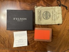 New 125 Filson OUTFITTER Wallet PHEASANT RED Rugged Twill  Leather Made In USA