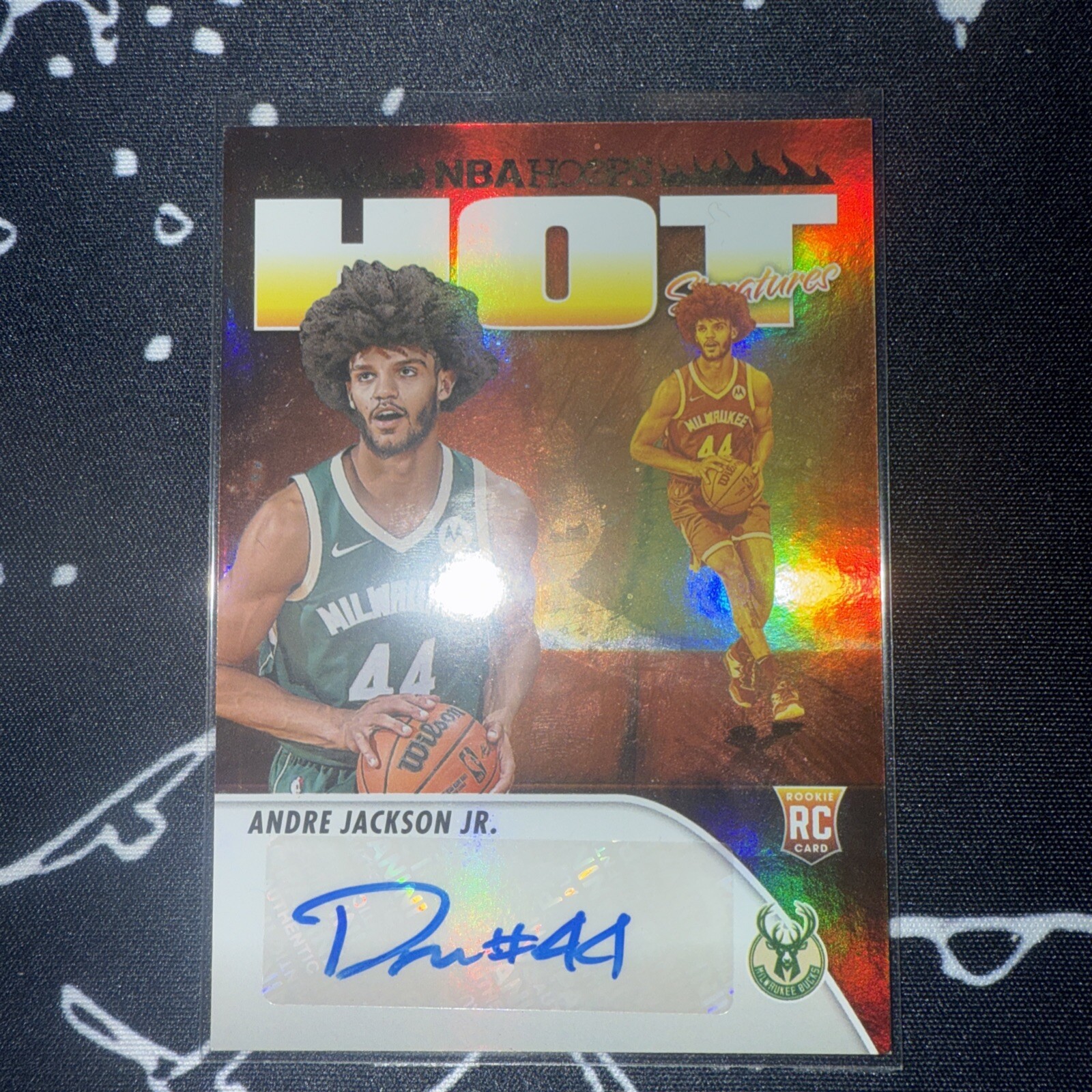 2023-2024 NBA Hoops Andre Jackson Jr. Hot Signatures Auto RC #HSR-AJ