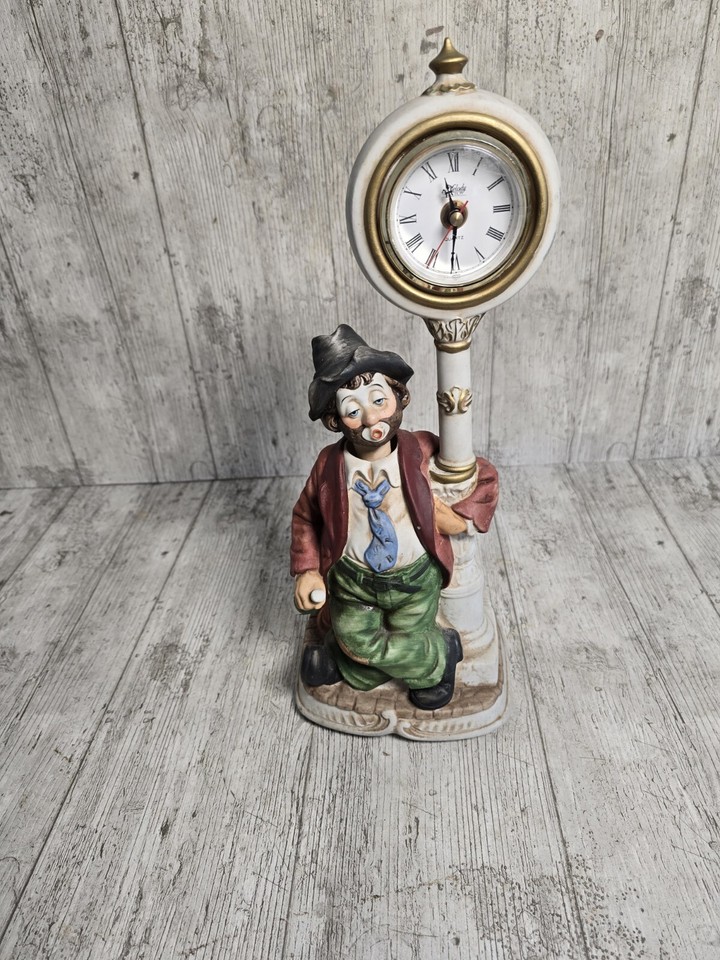 Melody In Motion Clock Post Willie Whistling Clown Clock Porcelain eBay