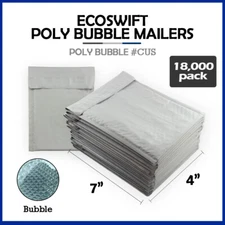 18000 #0000 4x7 "EcoSwift" Brand Poly Bubble Mailers Padded Envelope FULL PALLET