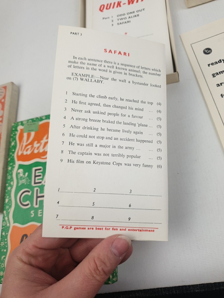 Vintage Party Puzzle Games Job Lot Easy Chair, Puzzling Pastimes Maze O