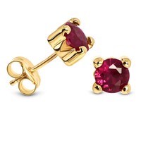 Miore - Ohrstecker Aus Gelbgold, Ohrringe 9 Karat 375 Gold - Mit Rubinen