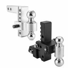 2" Receiver 6'', 8" Drop/Rise Adjustable Tow Hitch Dual Ball Mount Truck Trailer