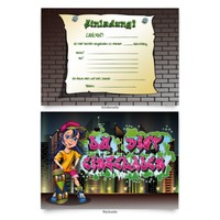 "Einladungen (8 StüCk) \"Graffiti\" Zum Geburtstag Einladungskarten Karten"