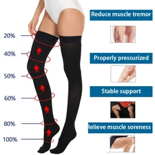 Anti Embolism Compression Stockings, Unisex Thigh High Ted Hose Socks 15-20 mmHg