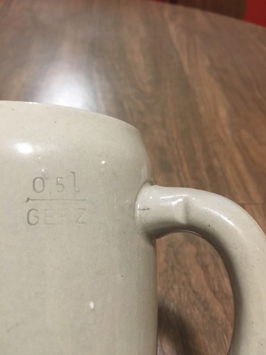 Taza de piedra vintage Gerz firma de la constitución 0,5 litros 5" de alto - Imagen 6 de 6