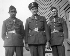 ORIGINAL VINTAGE PHOTO: Military Men Male Uniform Buddies 40s 40's WW2 WWII