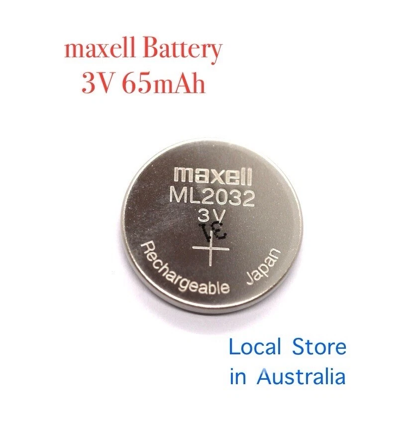 1 × ML2032 Maxell Rechargeable Button Batteries 3v 65mAh Lithium Batteries