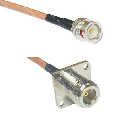 RG400 BNC MALE to N FLANGE FEMALE Coaxial RF Cable USA-Ship Lot