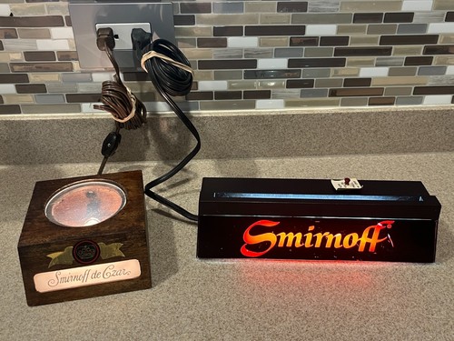 Set of 2 Vintage 1970s Smirnoff de Czar Vodka Bar Lights TESTED & WORKS - RARE!