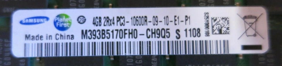Samsung M393B5170FH0-CH9Q5 12GB (3x4GB) 2Rx4 PC310600 ECC CL9 240P Server Memory - Image 3 of 4