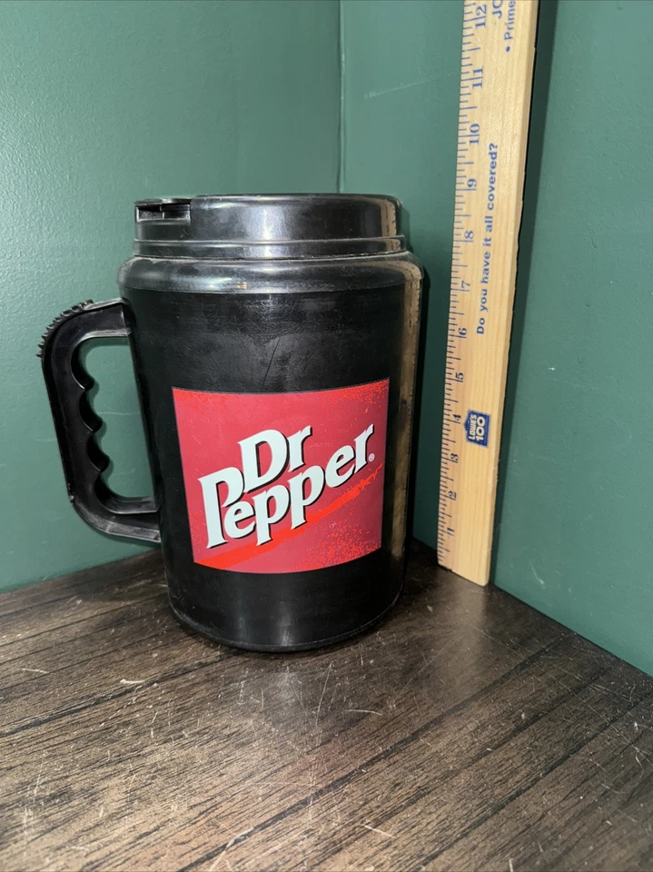 Vintage Betras Dr. Pepper Black 64 oz Insulated Mug Drink Big Gulp Thermos - Image 2 of 4