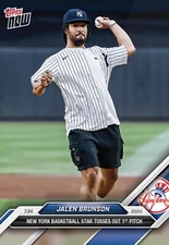 2024 TOPPS NOW CARD NY YANKEES KNICKS STAR JALEN BRUNSON #467 THROWS OUT PITCH
