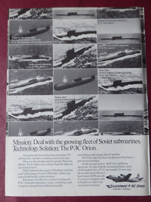 10/1984 PUB LOCKHEED P-3C ORION US NAVY ASW SOWJETISCHES U-BOOT ORIGINAL ANZEIGE