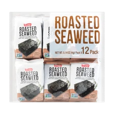 SHIRAKIKU Roasted Nori Seaweed with Antioxidants Rosemary Oil, Non-GMO, 12 Packs