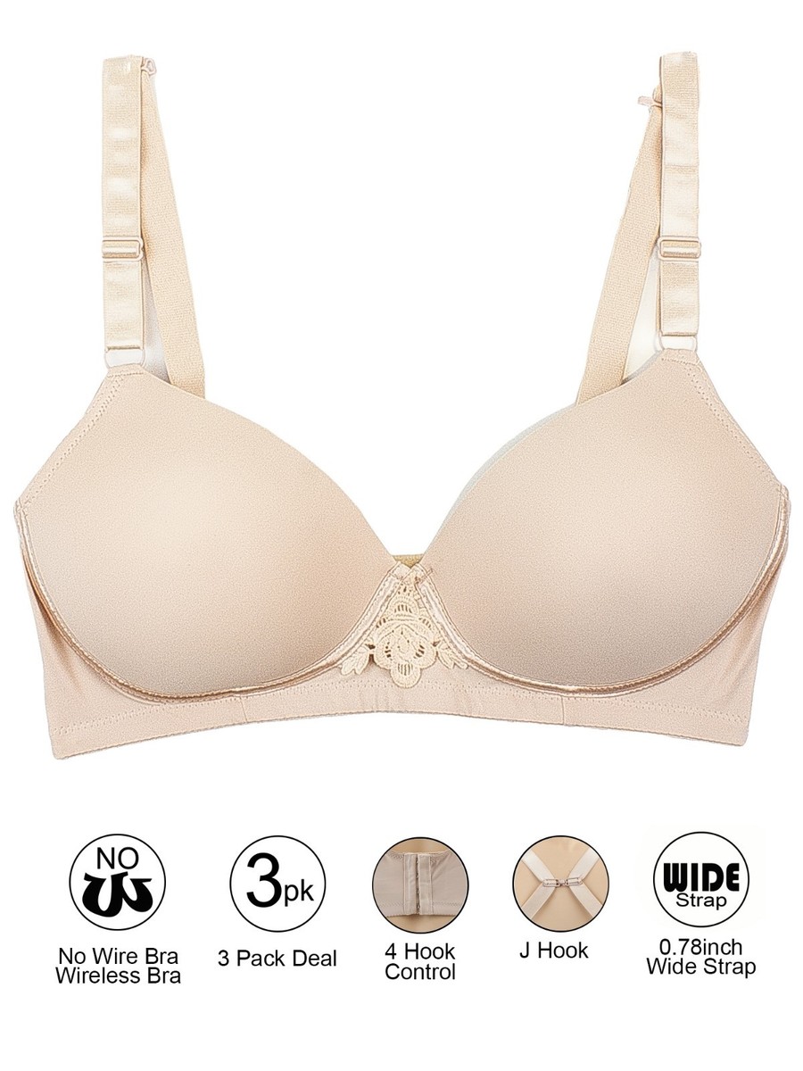 Confezione 3 Reggiseni Barbra Donna - Coppe D/DD, Senza Ferretto, Gancio J - Foto 4