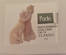 Soprammobile In Ceramica Dipinta A Mano Fade Bambina Con Cane