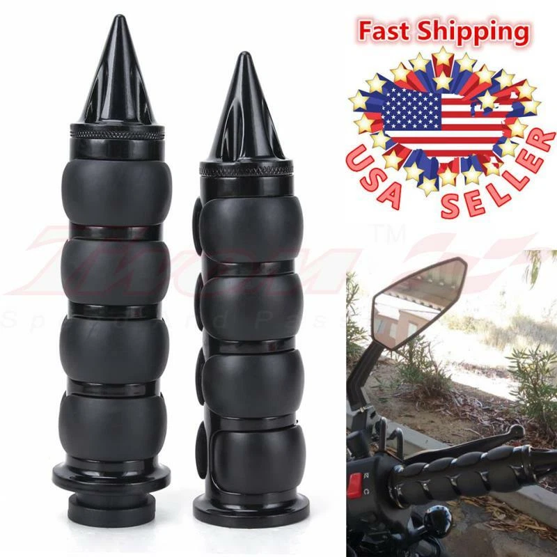 Empuñaduras antideslizantes universales para manillar de motocicleta de 1" 25 mm con clavo para Harley Foto 2 de 4