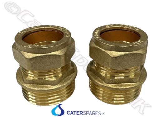 PACK OF 2 x BRASS 22mm COMPRESSION to 1" INCH BSP MALE FITTING PIPE REDUCER - Afbeelding 1 van 20