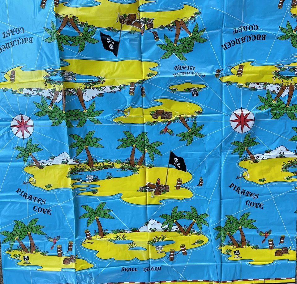 PIRATE Map Tablecloth 2 TREASURE CHEST Centerpiece HATS Paper Art PARTY SUPPLIES - Image 4 of 4