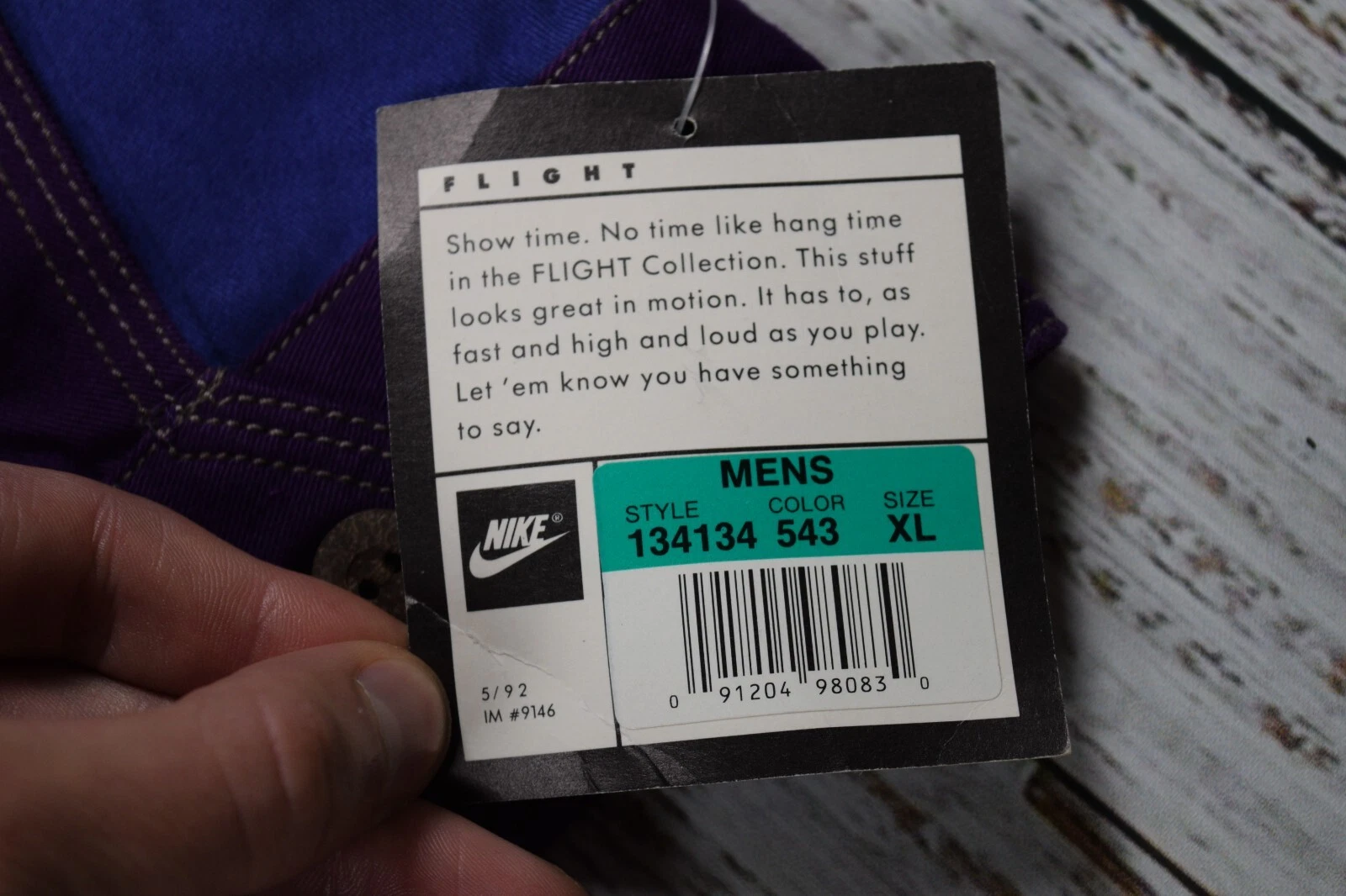 RARE VINTAGE '92 NIKE FLIGHT DETROIT JACKET PURPLE BLUE JACKET LINED XL NWT 1992 - product detail image 8