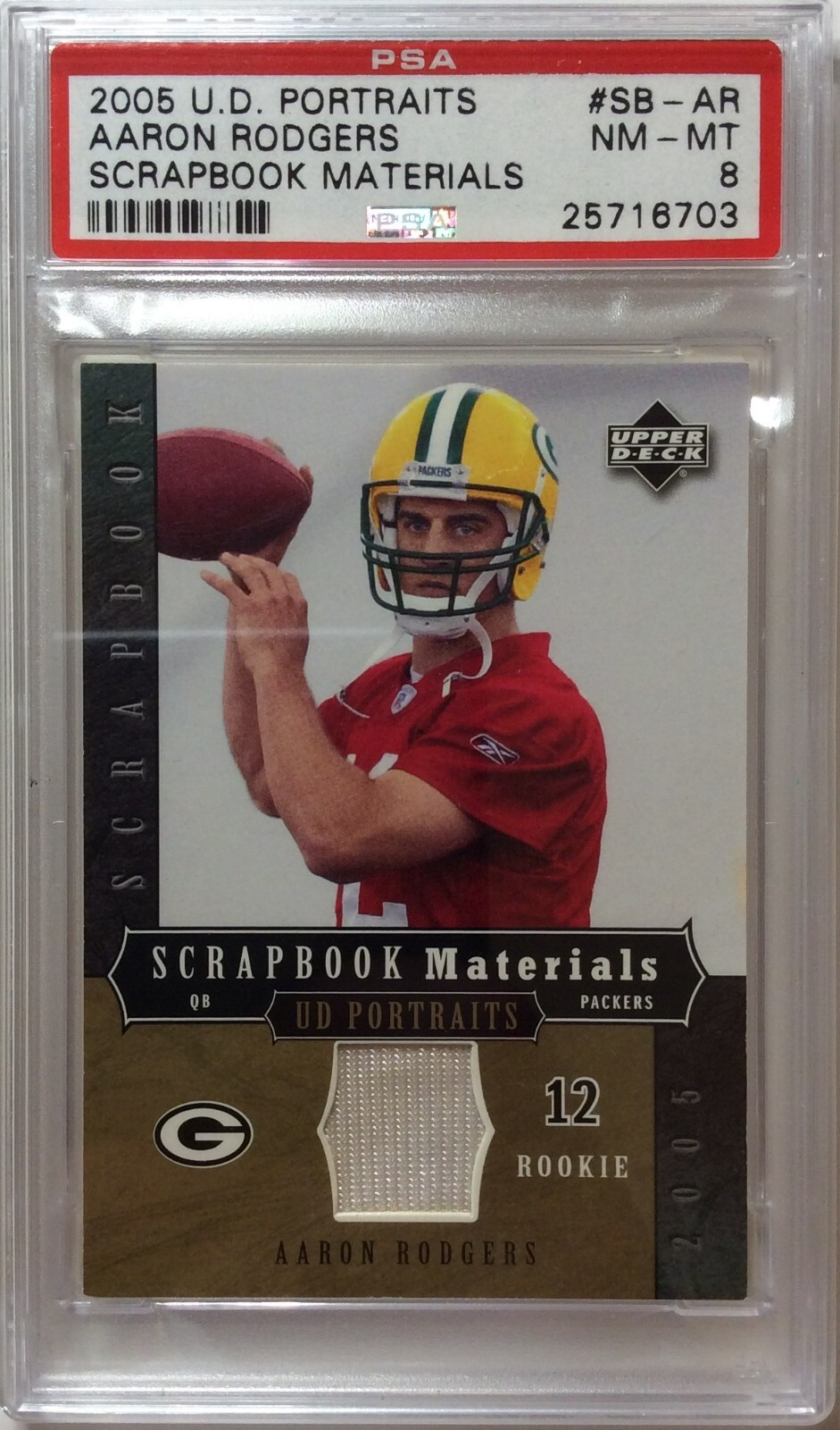 Aaron Rodgers Upper Deck Portraits Scrapbook Materials #SBAR Base