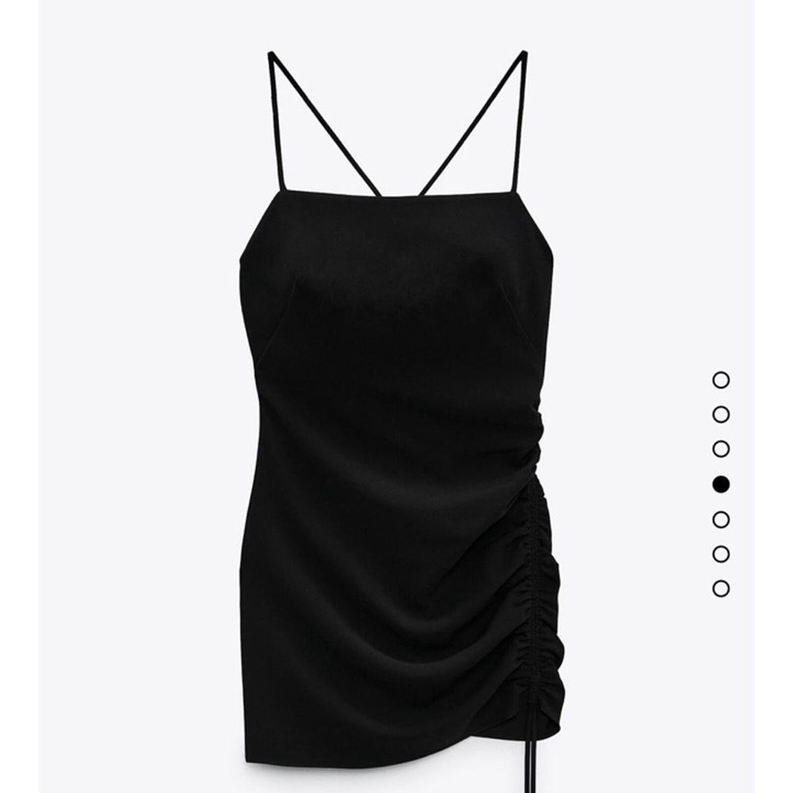 Zara Black Ruched Square Neck Strappy Back Mini D… - image 9
