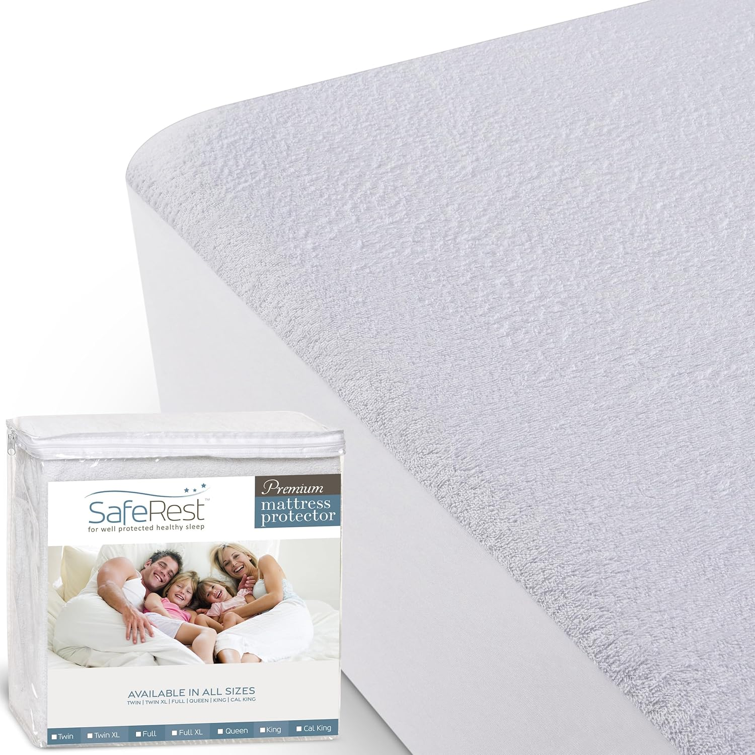 100% Waterproof King Size Mattress Protector - Fitted with Stretchable Pockets -