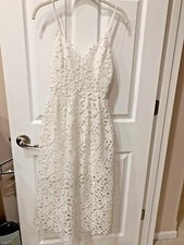 ASTR THE LABEL WHITE LACE MIDI DRESS SPAGHETTI STRAPS LINED WOMENS XS