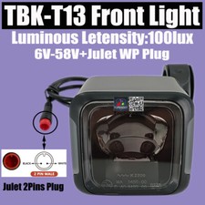 Ebike Powerful Front Light Lamp LED 6V-58V LED 80-100 Lux Light IPX5 MTB Ebike