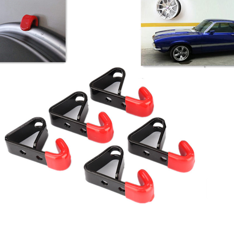 5Pcs Heavy-Duty Wall Mounted Car Wheel Hooks for Tire Storage Rack